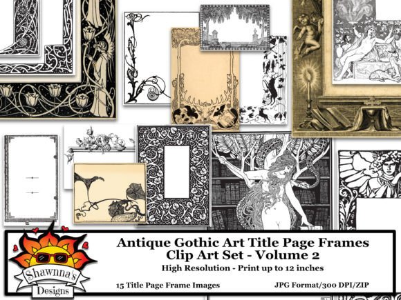 Download Antique Gothic Art Title Page Frames V2 - Gothic Collection