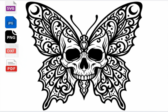 Download Skull Butterfly SVG Gothic Art Design - Gothic Collection