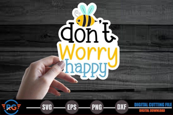 Download Don't Worry Happy – Bee Stickers PNG - Bee stickers Collection