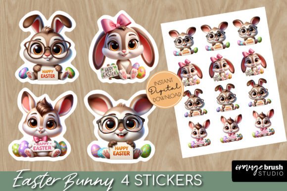 Download Cute Easter Bunny Stickers PNG for Kids - Stickers png Collection