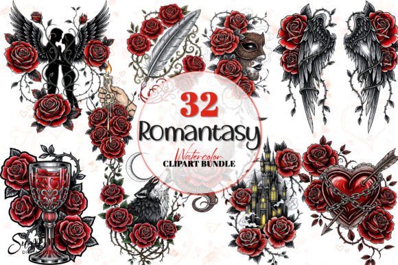 Download Enchanting Gothic Romantasy Clipart Bund - Gothic Collection