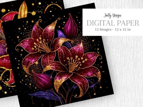 Download Burgundy Lilies Flowers, Gothic Art. - Gothic Collection
