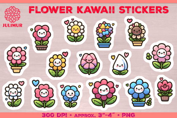 Download Cute Kawaii Flower Stickers PNG - Stickers png Collection