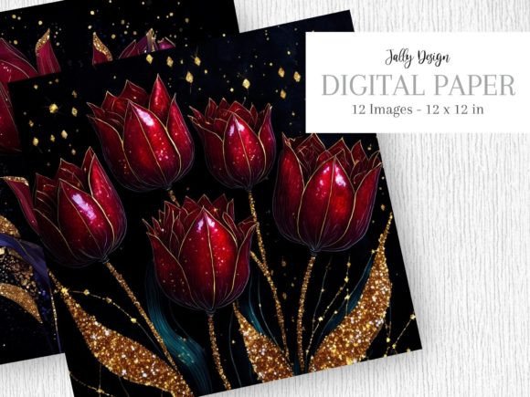Download Burgundy Tulip Flowers, Gothic Art - Gothic Collection