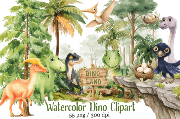 Download Watercolor Baby Dino,Baby Dinosaur Party - Dinosaur Collection