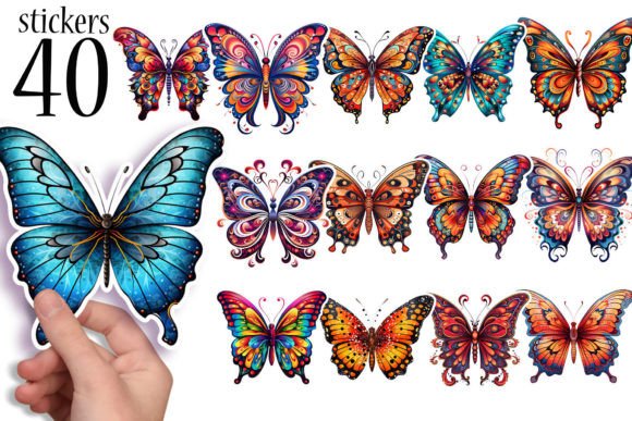 Download 40 Butterfly Printable Stickers PNG - Stickers png Collection