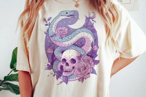 Download Serpent Skull Rose Gothic Art Png - Gothic Collection