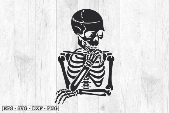 Download Bored Skeleton SVG Funny Gothic Decal - Gothic Collection