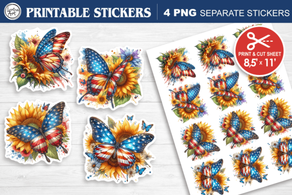 Download 4-th of July. Print &amp; Cut Stickers PNG - Stickers png Collection