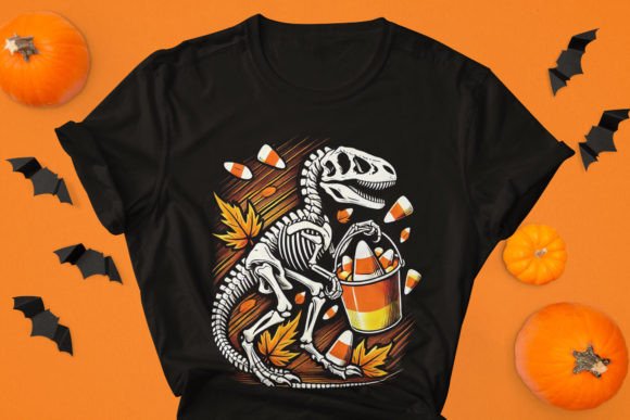 Download Halloween Dinosaur Skeleton T-shirt - Dinosaur Collection